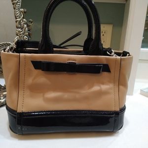 Kate Spade Macchiato Tan & Black Patent Leather Chelsea Park Handbag